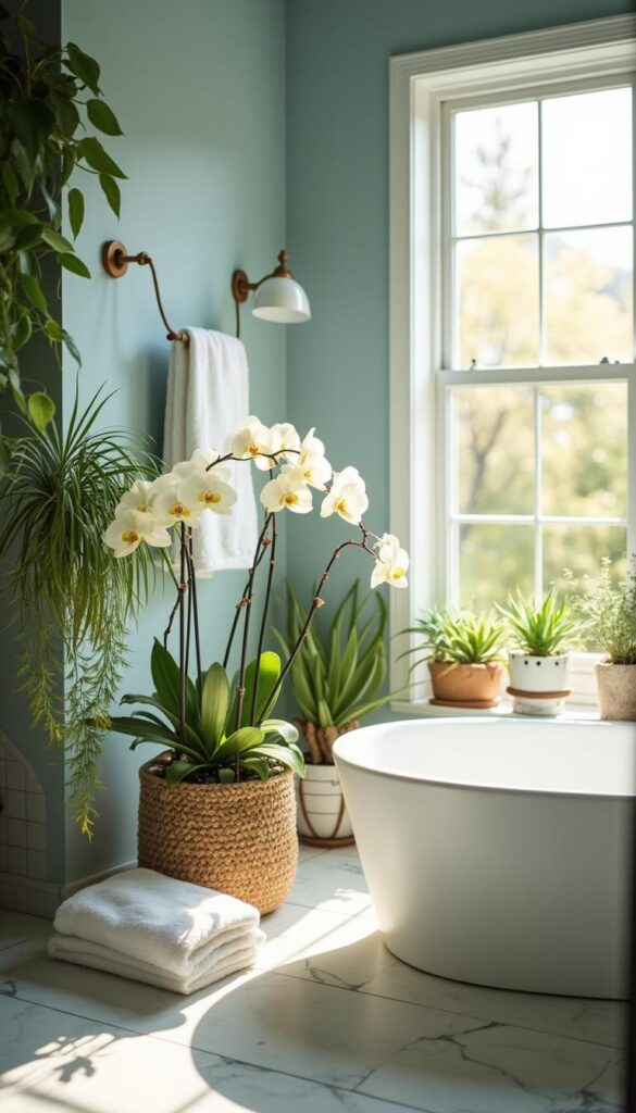 Bathroom with Plants