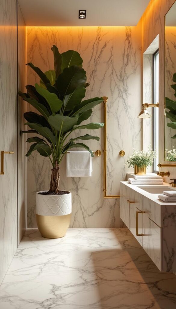 Bathroom with Plants