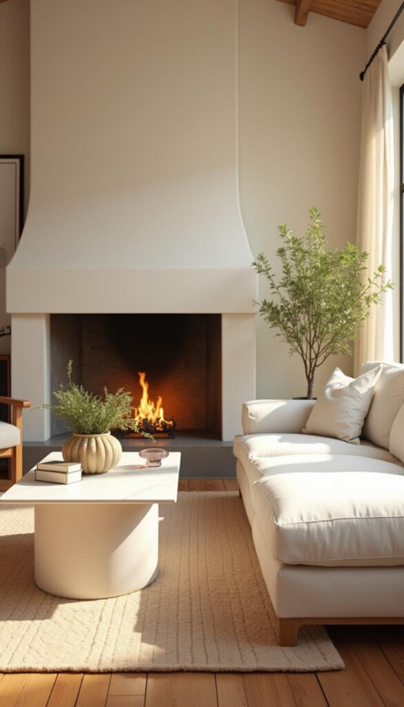 The Art of Layering Living Room Decor Ideas with Fireplace for Depth and Texture